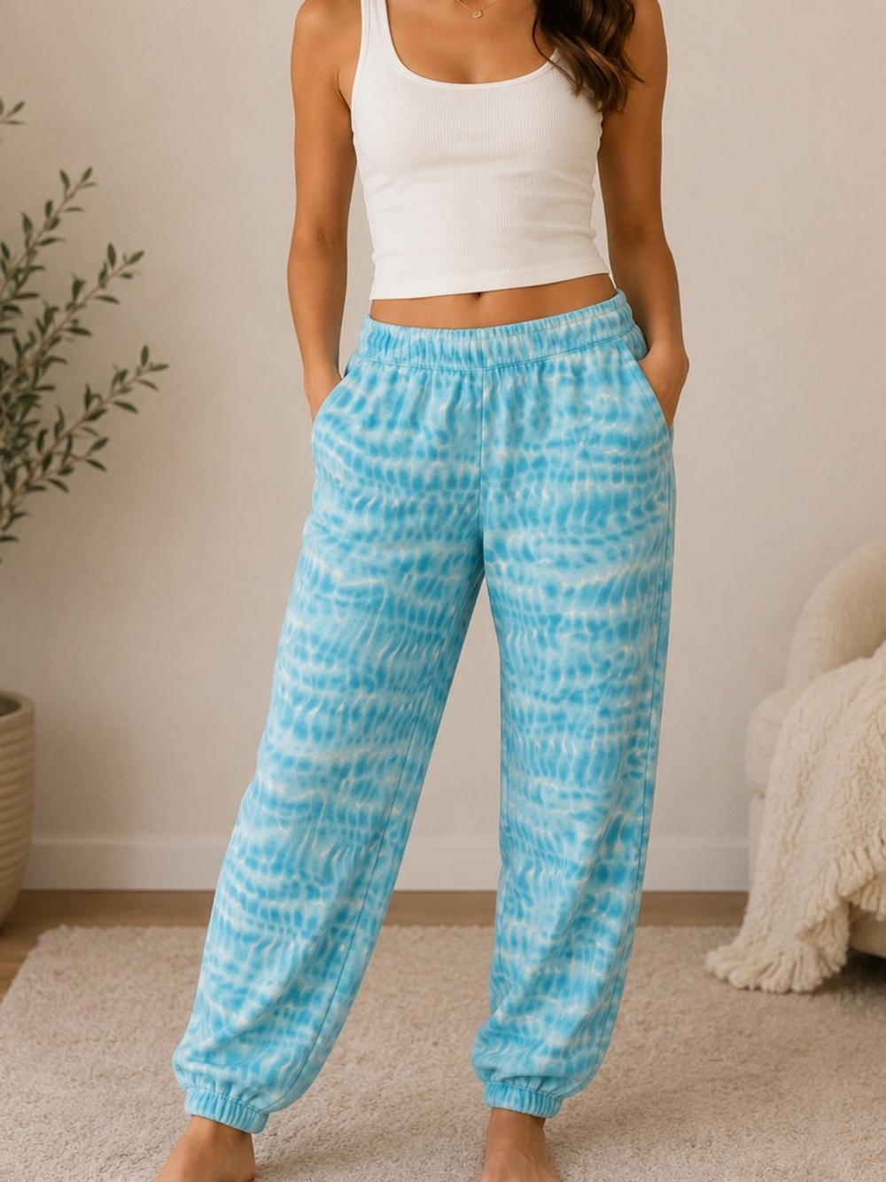 Lands' End Blue VTG Thick Tie-Dye “Serious Sweatpants”